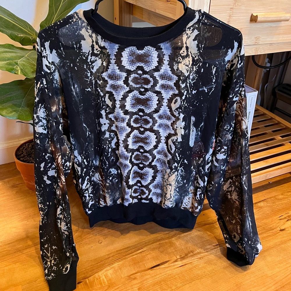 Shear CAbi Snakeskin Long Sleeve